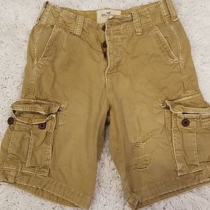 Hollister brown khaki cargo shorts 28